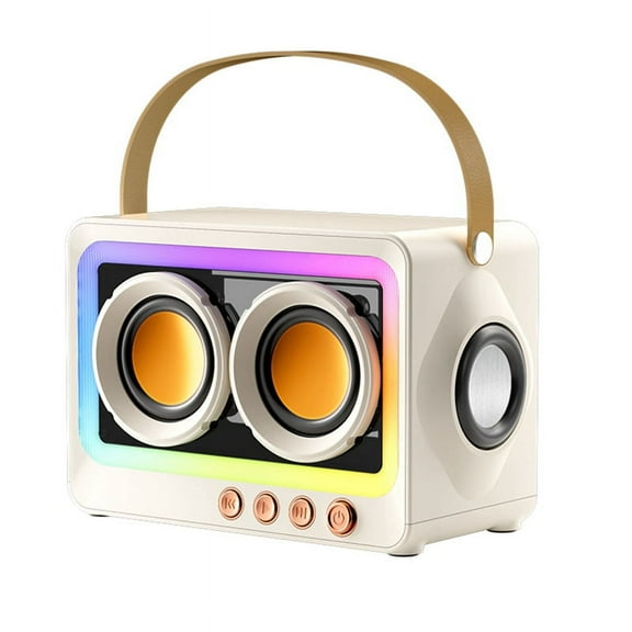 Portable Bluetooth Subwoofer Speaker Wireless HIFI Sound Audio Box Mini Bluetooth Wireless Mp3 Speaker Creamy White