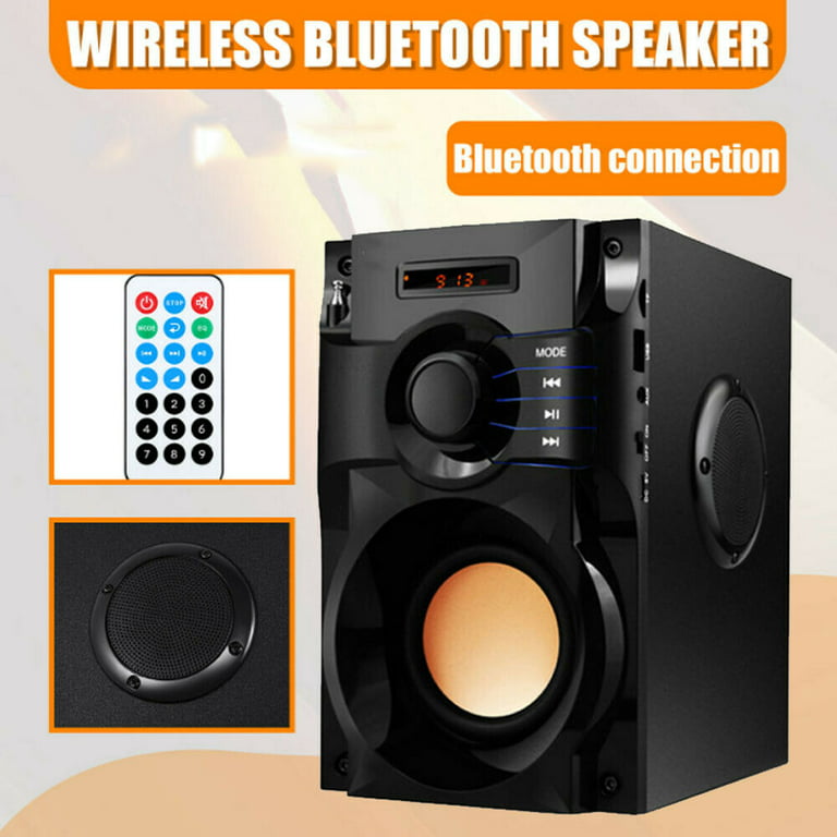 Bluetooth Speaker, Portable Speakers with Subwoofer Wireless Stereo Sound  Bass Outdoor Party Speaker Support Remote Control FM Radio for Home,  Indoor,