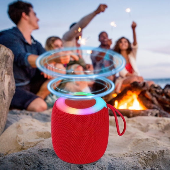 Bluetooth Speaker, Portable Wireless Speakers with Stereo Sound, IPX6 Waterproof, LED Lights, Bluetooth 5.3, 12H Playtime for Shower Outdoor Party Beach Camping