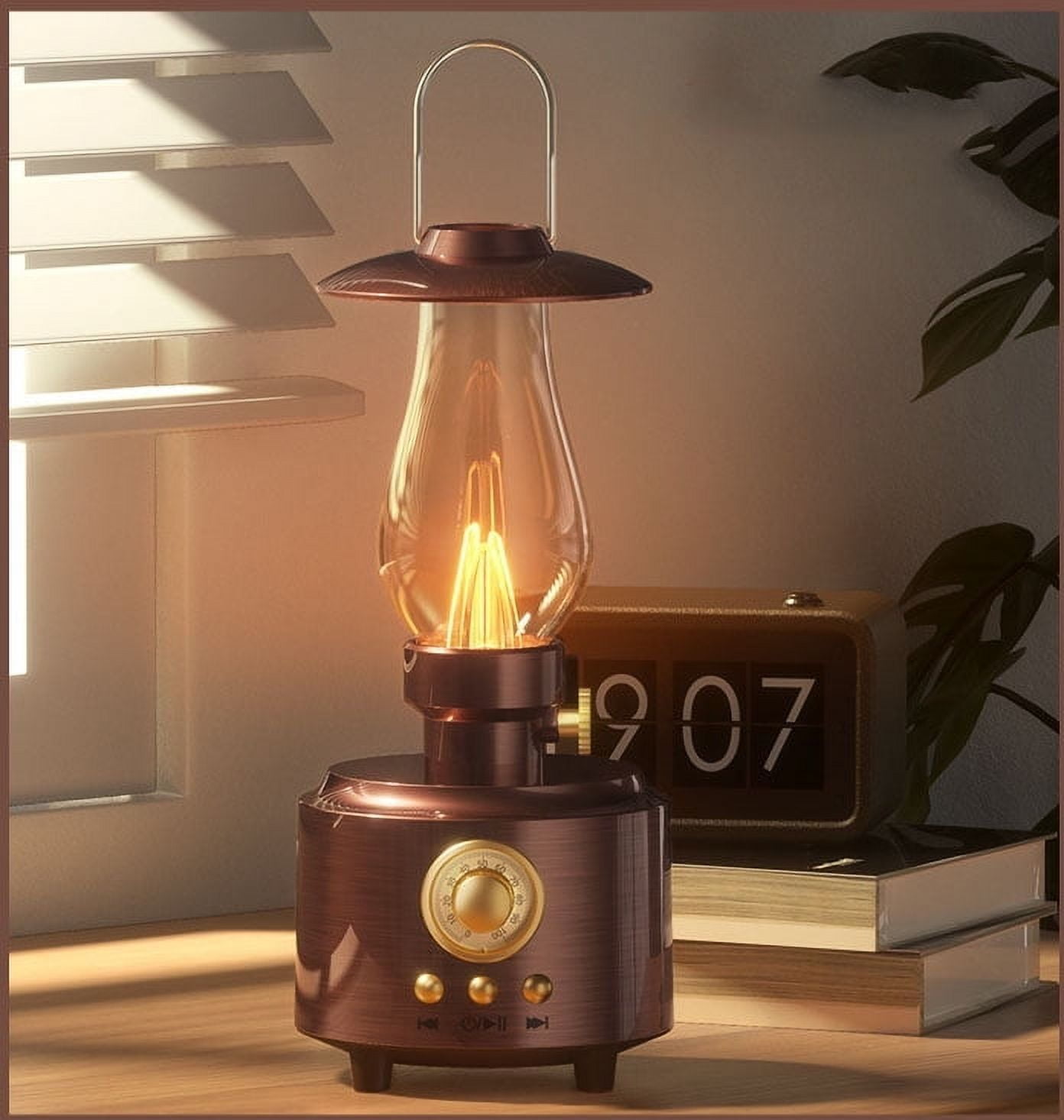 Bluetooth Speaker, Retro Kerosene Lamp Speaker, Rechargeable Portable Night Light, Table Lamp Scene Speaker, Suitable for Bedroom, Cafe, Bar, Desk Decoration, Outdoor Camping