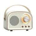thumbnail image 1 of Bluetooth Speaker, Retro Mini Wireless Speaker With Clear Stereo Sound, Portable FM Radio USB SD AUX Input 6-Hour Playtime Compact Design, White, 1 of 2
