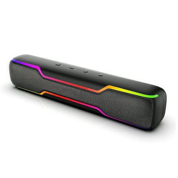 Bluetooth Speaker Soundbar, 20W PC RGB Gaming Soundbar with 3.5mm Jack Aux-in Computer Speakers, TWS Sound Bar for Desktop Laptop