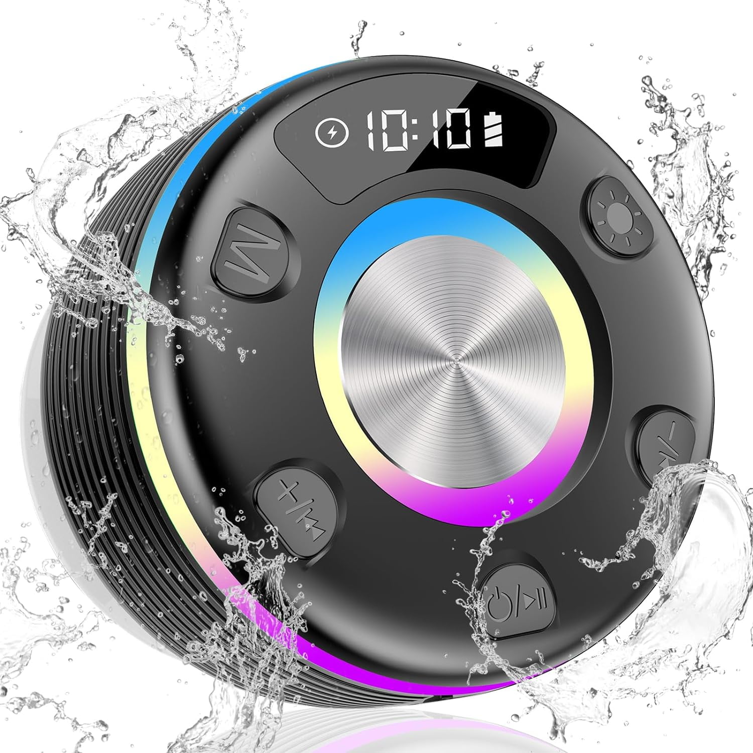 Bluetooth Speaker, Speakers Bluetooth Wireless, Portable 360° HD Sound, RGB  Lights, FM Radio, IPX7 Waterproof Speaker with Suction Cup and Mic, Shower  Radio for Party/Outdoor/Travel/Gifts, Black - Walmart Business Supplies, image size:1500x1500