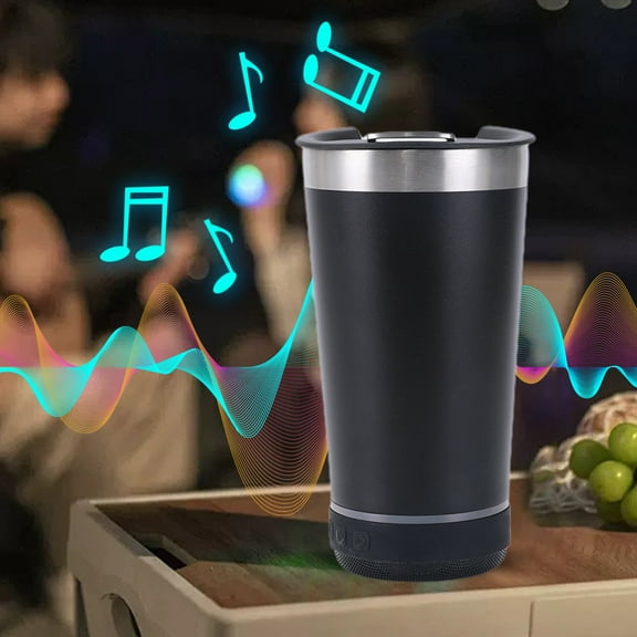 Bluetooth Speaker Stainless Steel Tumbler Insulated Cup Wireless Portable Rechargeable for Outdoor Parties Camping Beach Picnic