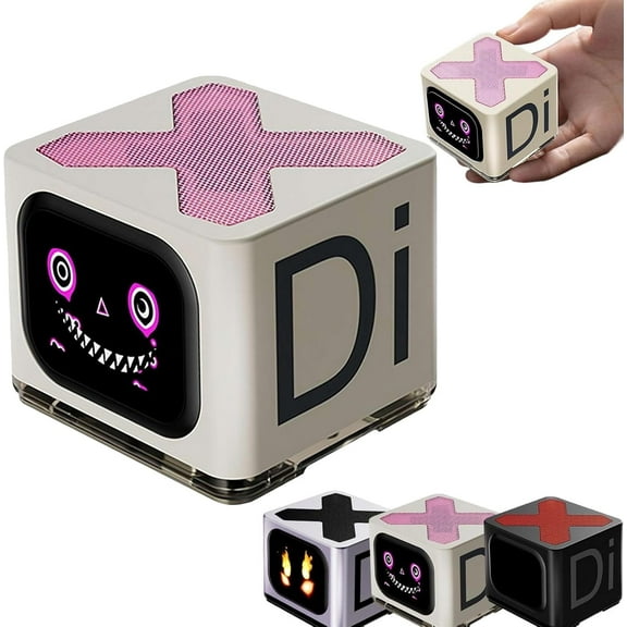 Bluetooth Speaker with Touch Screen, 360°Surround Sound Quality, Mini Smart AI Wireless Bluetooth Speakers, Hands-Free Call Stereo Sound for Office, Party, Camping(White)