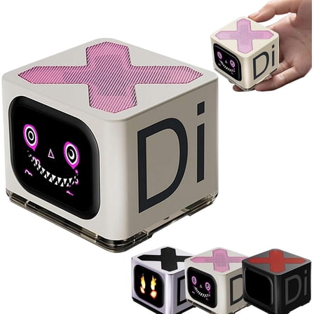 Bluetooth Speaker with Touch Screen, 360°Surround Sound Quality, Mini Smart AI Wireless Bluetooth Speakers, Hands-Free Call Stereo Sound for Office, Party, Camping(White)