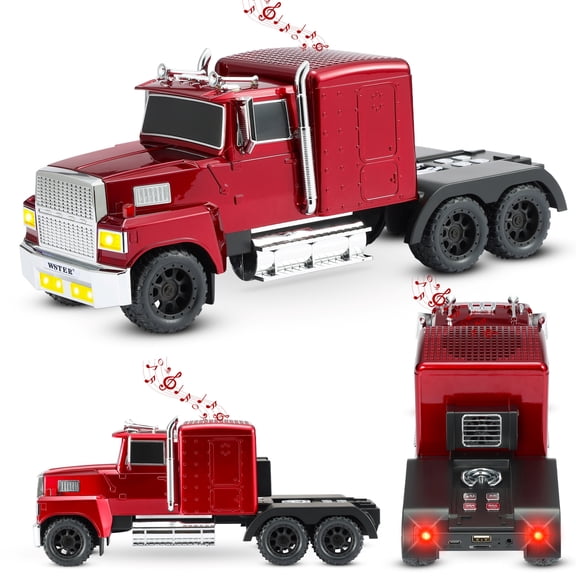 Bluetooth Speaker with Truck Design, Portable Wireless Speaker with LED Lights, FM, USB, Red