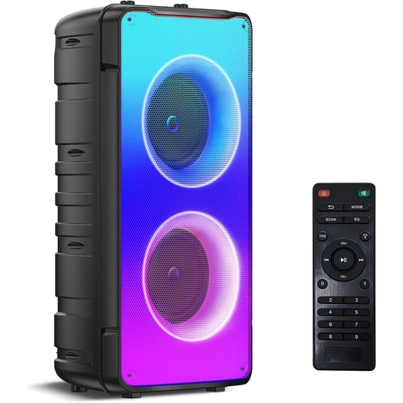 Bluetooth Speakers, 60W(80W Peak) Portable Loud Wireless Stereo Speaker with Rich Bass, Bluetooth 5.0, FM Radio, Colorful Light, TWS Pairing, EQ, 10000mAh Battery, Outdoor Speaker for Home Party Gift