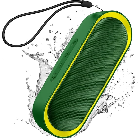Bluetooth Speakers, Waterproof Portable Speakers with TWS, 24 Playtime, Stereo Sound, Wireless for Home Shower Pool Beach Outdoor (Green)