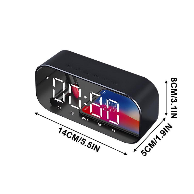 Bluetooth Speakers Wireless Portable with Alarm Clock and Subwoofer for Bedside, Home, and Outdoor Use