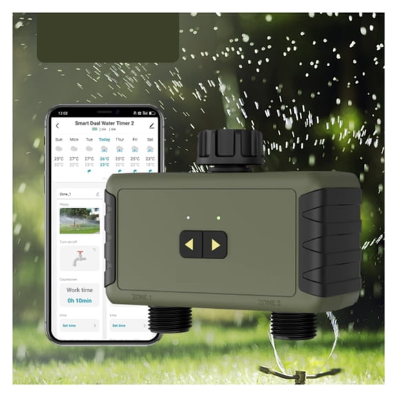 Bluetooth Sprinkler Timer 2 Zone, Smart Water Timer for Garden Hose,Smart Automatic Irrigation Timer