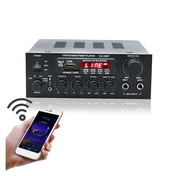 Bluetooth Stereo Amplifier Hifi Digital Audio Home Karaoke Power Amplificador Car Auto Amplifier HiFi USB Audio Processor ,Small Footprint