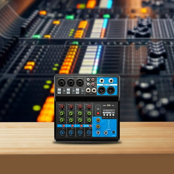 Bluetooth Studio Audio Mixer Live DJ Sound Mixing Console W/ USB 5 Channel