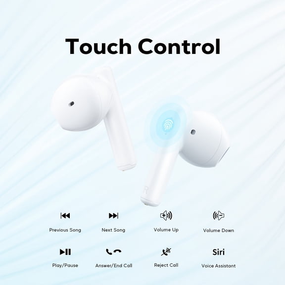 Bluetooth TWS Wireless Earbuds, HD Sound with 13mm Drivers, 40H Long Playtime, In-Ear Headphones for Sports Running Gaming, Compatible with Smartphones & Tablets