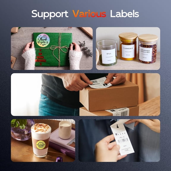 Bluetooth Thermal Label Printer, 4X6 Shipping Label Printer for Small Business, Wireless Thermal Printer Compatible with Phone, iOS, Android, Windows, Mac, Amazon, Ebay, Shopify, Black