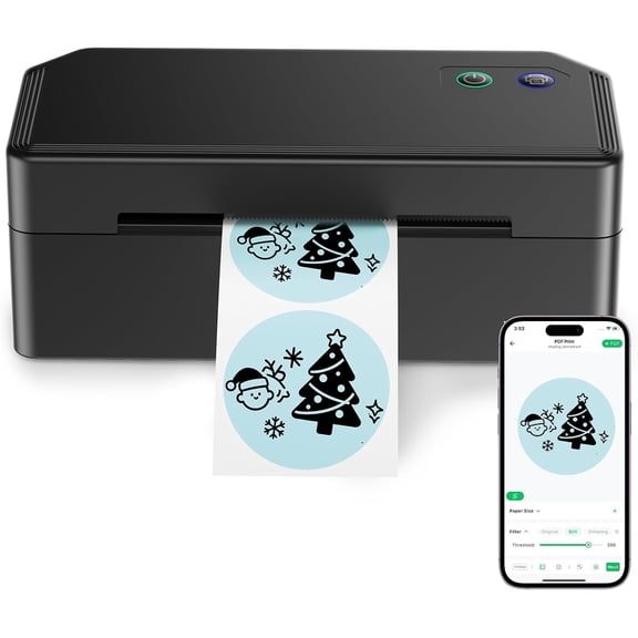 Bluetooth Thermal Label Printer, 4x6 Shipping Label Printer for Small Business, Compatible with iOS, Android, Windows, Mac, Amazon, Shopify, USPS, UPS, Etsy, Black