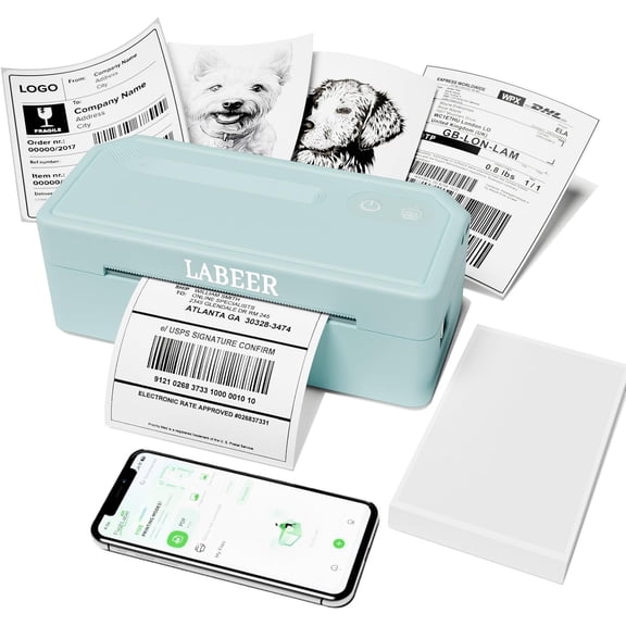 Bluetooth Thermal Label Printer, 4x6 Wireless Printer for Shipping Packages, Small Business Office or Home, Compatible with Windows, Mac, Android, iOS, Shopify, Ebay, Etsy, UPS