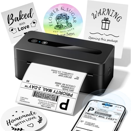 Bluetooth Thermal Label Printer, Commercial Grade 4X6 Shipping Printer for Small Business, Wireless Compatible with Phone, iOS, Android, Windows, Mac, , Shopify