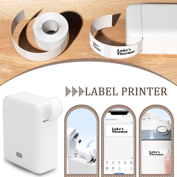 Bluetooth Thermal Label Printer for Home and Office Organization, Portable Sticker Maker Machine with Tape and Custom Templates for Efficient Labeling Tasks