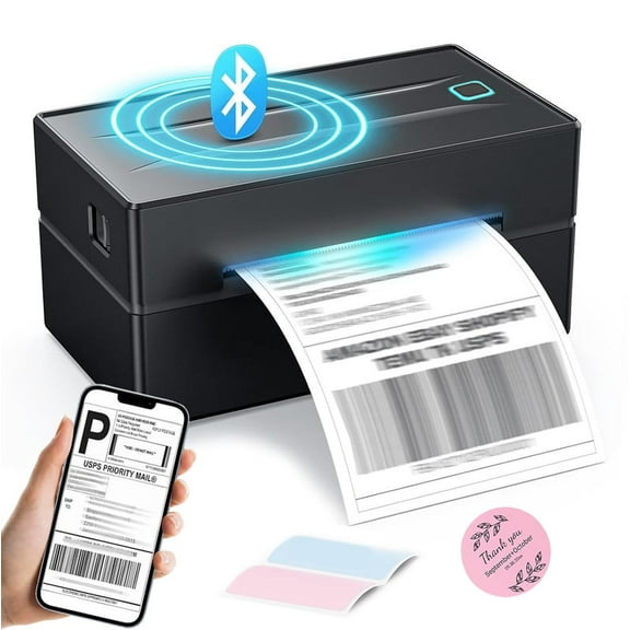 Bluetooth Thermal Label Printer, Wireless 4x6" Shipping Label Printer for Shipping Packages