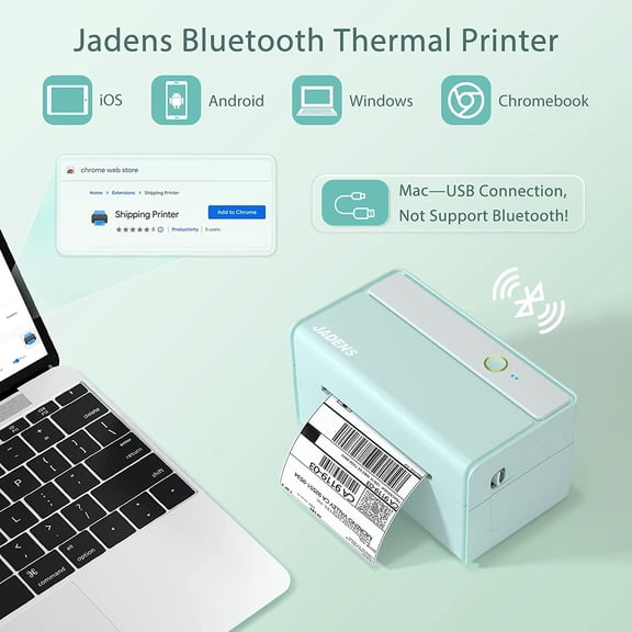 Bluetooth Thermal Label Printer Wireless for Small Business Shipping  Etsy Amazon Compatible with iPhone Windows Android 4x6 Green