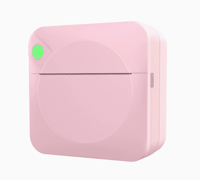 Bluetooth Thermal Mini Printer - Inkless Sticker Maker with 5 Rolls Paper for iPhone & Android(XX-Pink)