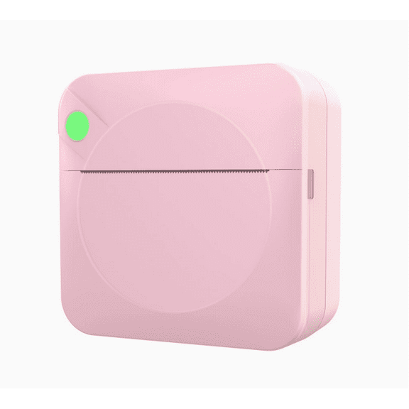 Bluetooth Thermal Mini Printer - Inkless Sticker Maker with 5 Rolls Paper for iPhone & Android(XX-Pink)