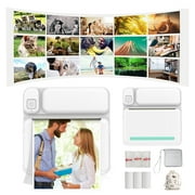 Bluetooth Thermal Printer, 57mm Portable Wireless POS Receipt Device, Inkless Photo Label Note Printing, Includes Paper Rolls Carrying Case, 4.33x3.15x1.18in