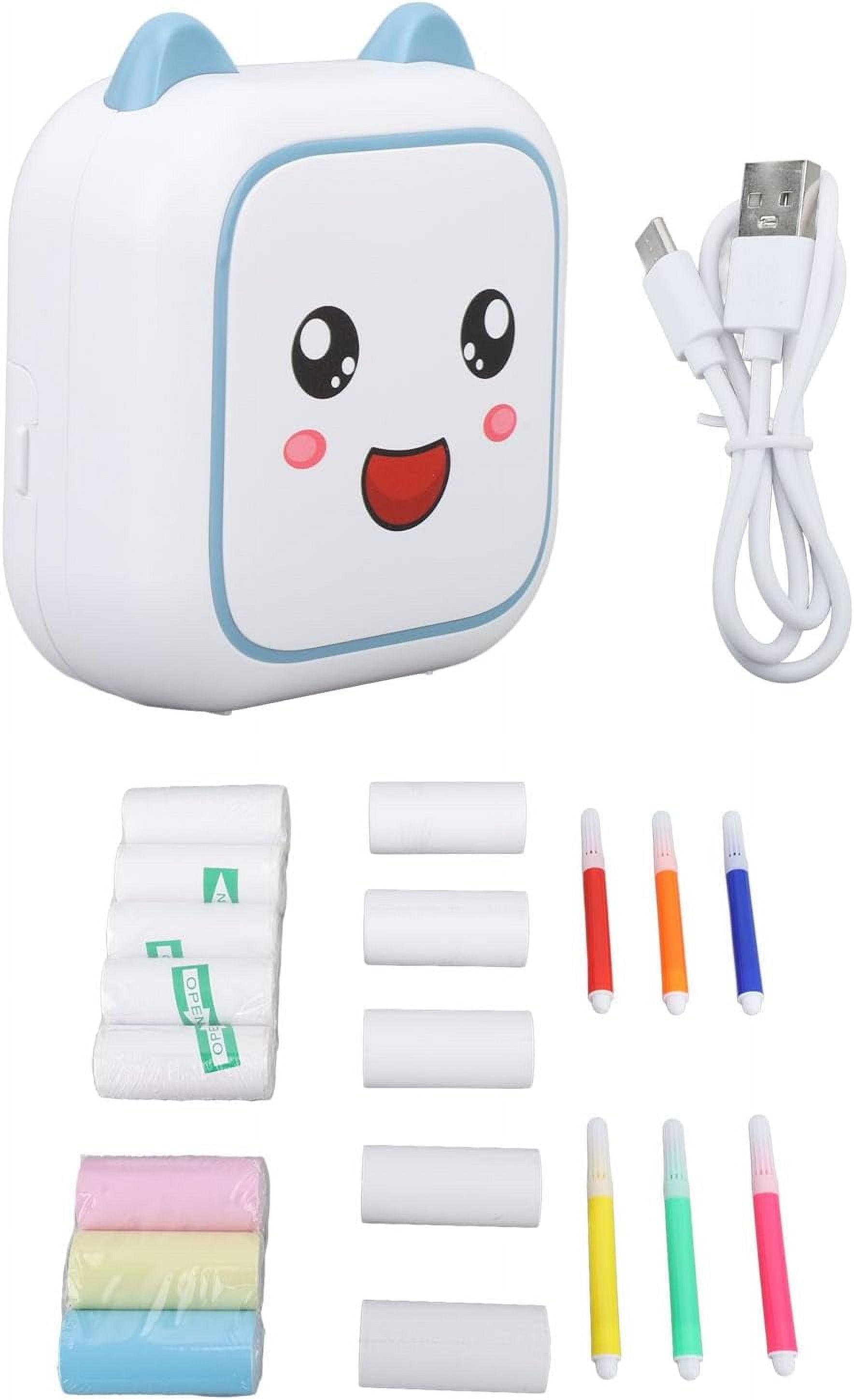 Bluetooth Thermal Printer Pocket Printer Sticker Printer for Kids Mini Pocket Portable Bluetooth Thermal Ink for Notes Journal Memo Photo Study (Blue)
