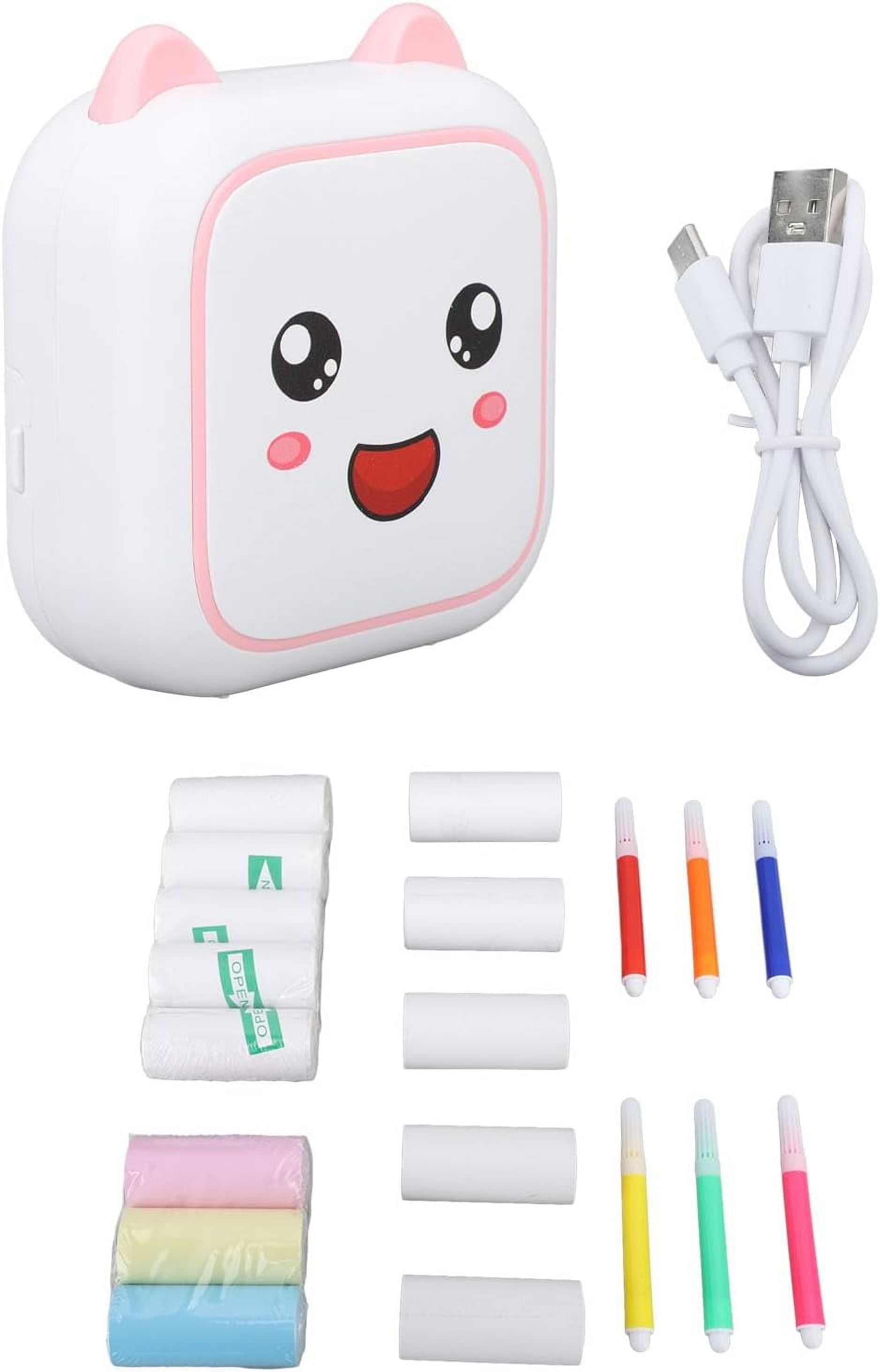 Bluetooth Thermal Printer Pocket Printer Sticker Printer for Kids Mini Pocket Portable Bluetooth Thermal Ink for Notes Journal Memo Photo Study (Roseate)