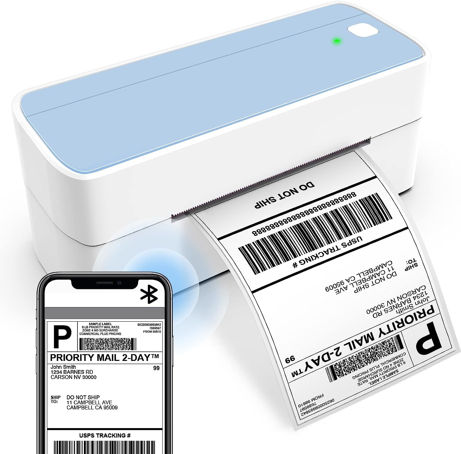 Impresora térmica inalámbrica Bluetooth para paquetes de envío, compatible  con iPhone, Android y Windows, compatible con , , , USPS