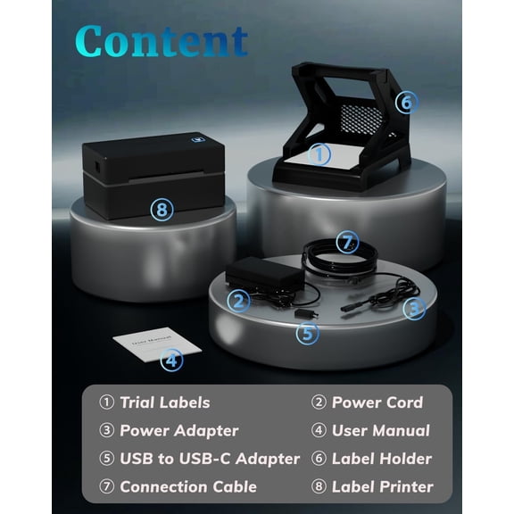 Bluetooth Thermal Shipping Label Printer, 4x6 Wireless Shipping Label Printer with Holder for Small Business, Compatible with iPhone, Android, Windows, Mac, Chromebook, USPS, Ebay, Shopify