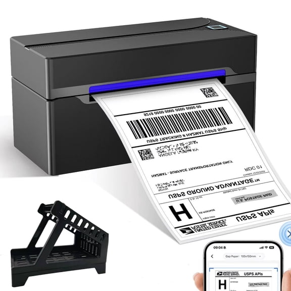 Shipping Label Printer with Label Holder,HKHKPI 4x6 Bluetooth Portable Thermal Label Printer, Small Business Printer Works with Etsy Shopify USPS