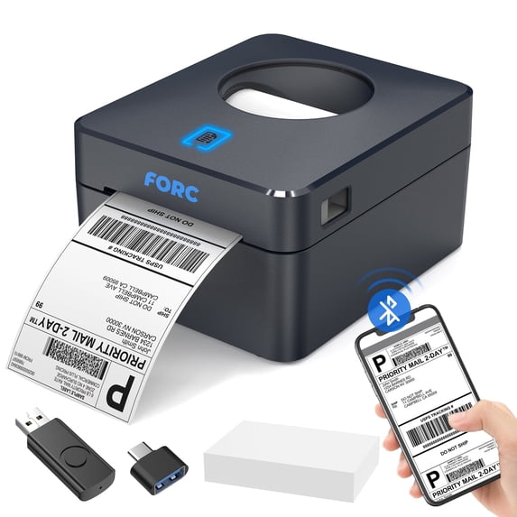 Bluetooth Thermal Shipping Label Printer(No WiFi Connection, 4X6 Label Printer for Shipping Packages, Support Windows, Mac, iOS, iPhone, Android