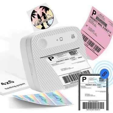 Bluetooth Thermal Shipping Label Printer, Portable Wireless Shipping Label Printer, Photo Sticker Printer, Support Android, Iphone And Windows