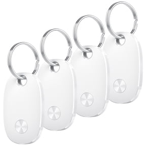 Bluetooth Tracker Tag 4 Packs, Item Locator Works with Find My APP(iOS Only), Smart Tag for Keys/Luggage/Wallets/Suitcases, Keys Finder Replaceable Battery, IP67 Waterproof White, FCC Approved