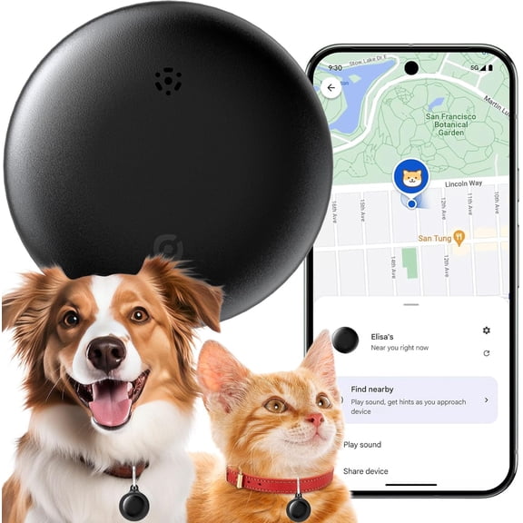 Bluetooth Tracker for Android, Android Airtag Compatible with Google Find My Device App, Replaceable Battery Item Finder, Tracker Tag for Keys, Suitcase, Backpack, Wallet, Luggage (for Pets)