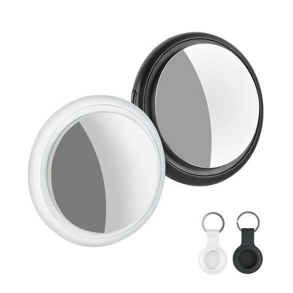 Bluetooth Tracker, Keys Finder Works with Find My App (iOS Only), Item Locator for Keys, Bags, Pet, Cat, Dog, Waterproof, Compact, 2-Pack (Black&White, with Silicon Protective Case)