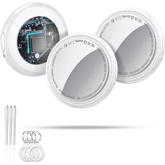 Bluetooth Tracker, Smart Air Tracker Tags-3 Pack, Key Finder and Item Locator Works with Apple Find My (iOS Only), with Protective Case/Key Ring/Lanyard, Tracker Tag for Keys/Luggage/Wallet, etc.