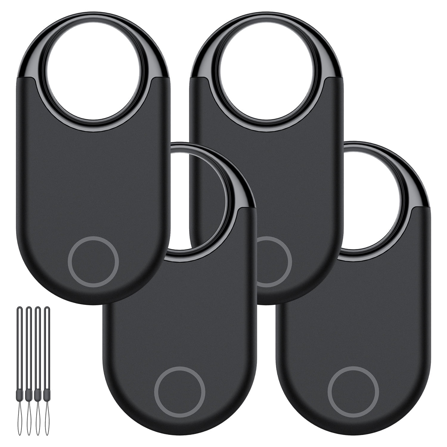 Walmart Black Friday Deals 2025 - Air Tracker Tag (iOS Only)-4 Pcs, Smart Item Finder Work with Apple Find My for Luggage, Keys, Bags, Wallet, Bluetooth Tracker/ Key Finder and Item Locator Smart Tag Replaceable Battery, Black
