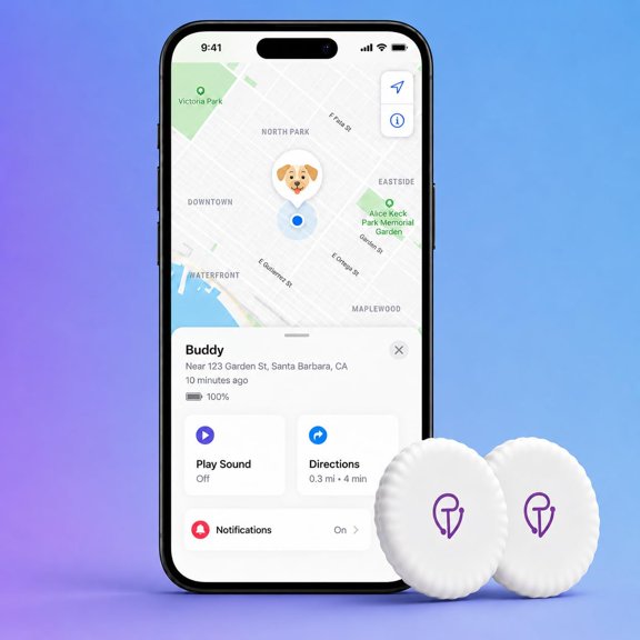 Bluetooth Tracker  Works with Apple Find My (iOS), Key Finder & Item Locator with Loud Alarm, Replaceable Battery, GPS-Style Tracking for Keys, Luggage, Wallet, Pets, Bike (1-Pack)