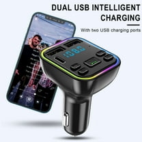 Bluetooth Transmitter,Car Bluetooth Adapter,Car Bluetooth 5.0 Wireless Handsfree Car FM Transmitter Receiver Radio MP3 Adapter Player 2 USB PD Charger Kit(1pc Dual USB PD Charger)