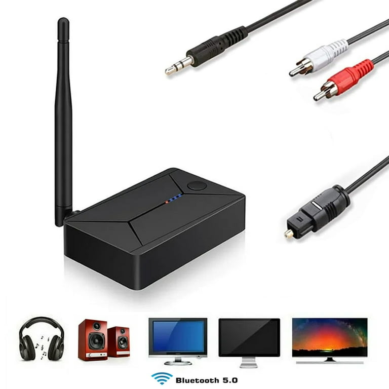 Bluetooth 5.0 Adapter, Transmitter & Receiver with Optical AUX Coaxial Input for TV, Powered by USB - Walmart.com Bluetooth 5.0 Adapter, Transmitter & Receiver with Optical AUX Coaxial Input for TV, Powered by USB - Walmart.com