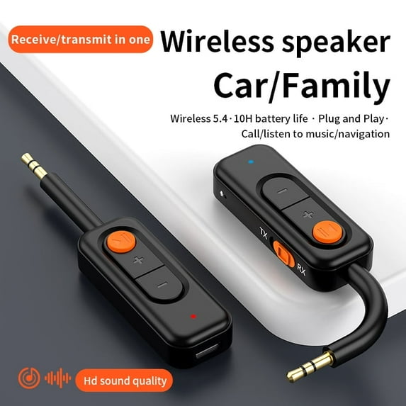 Bluetooth Transmitter Receiver,2-in-1Bluetooth Wireless Audio Transmitter for Headphones or Devices,Adaptive Low Latency/HD Audior,3.5mm Bluetooth Adapter,Aux Adapter for Home Stereo,Boat,Gym
