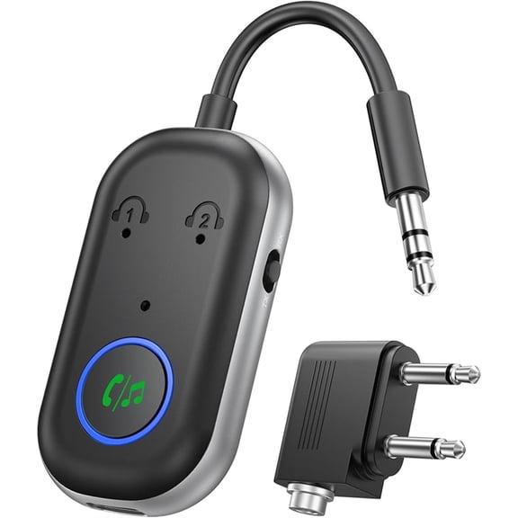 Bluetooth Transmitter Receiver, 3.5MM to 5.3 Transmitter, 2-in-1 Airplane Adapter for Headphone,TV,Speakers,Car,Home