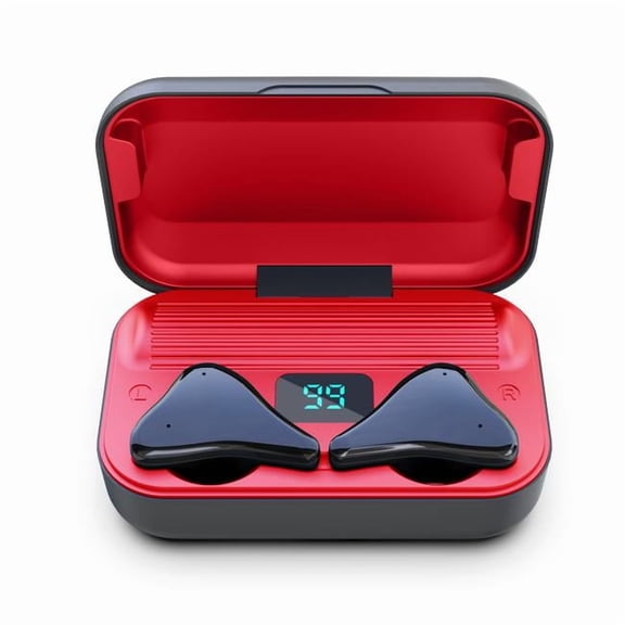 Bluetooth True wireless earbuds-in-Ear, Mini Portable, Microphone in-Ear Stereo Headphones, Touch Control. power indicator LED screen, Color : Black