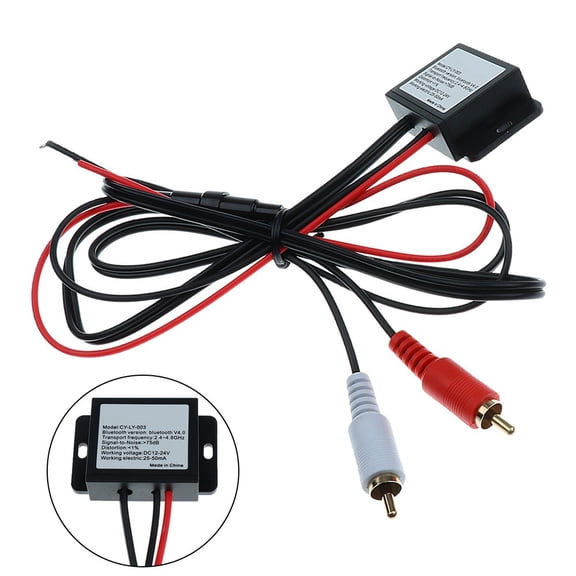 Bluetooth V4.0 DC12-24V Car Aux Adapter BT Music Receiver Module Kit 2 RCA Input
