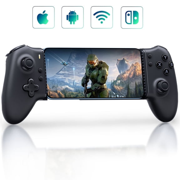 BROUJOY (Bluetooth Version) Mobile Gaming Controller for IOS/Android/Switch, Phone Controller with Mechanical Button,Hall Joystick & Trigger