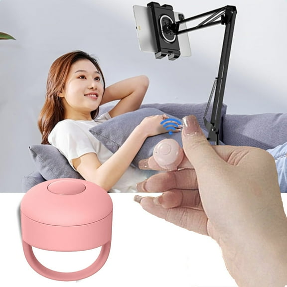 Bluetooth Video Controller Ring - Finger Wearable Remote for TikTok, YouTube Shorts, Page Turning & Phone Camera - Compatible with iOS/Android - Blue/Yellow/Pink - Rechargeable, 10m Range
