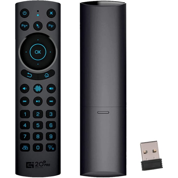 Bluetooth Voice Remote Control,USB Wireless Voice Control Sensing Backlit Air Remote Mouse with IR Learning for PC,Projector,Smart TV,Android TV Box(G20S Pro Plus)
